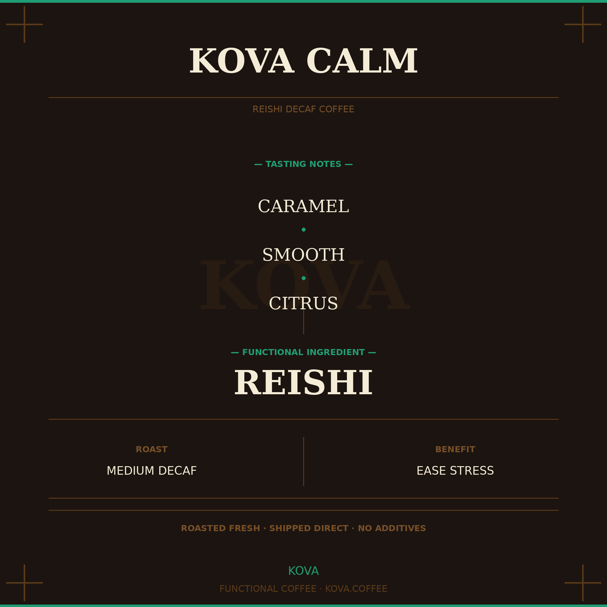 Kova Calm — Reishi Decaf Coffee