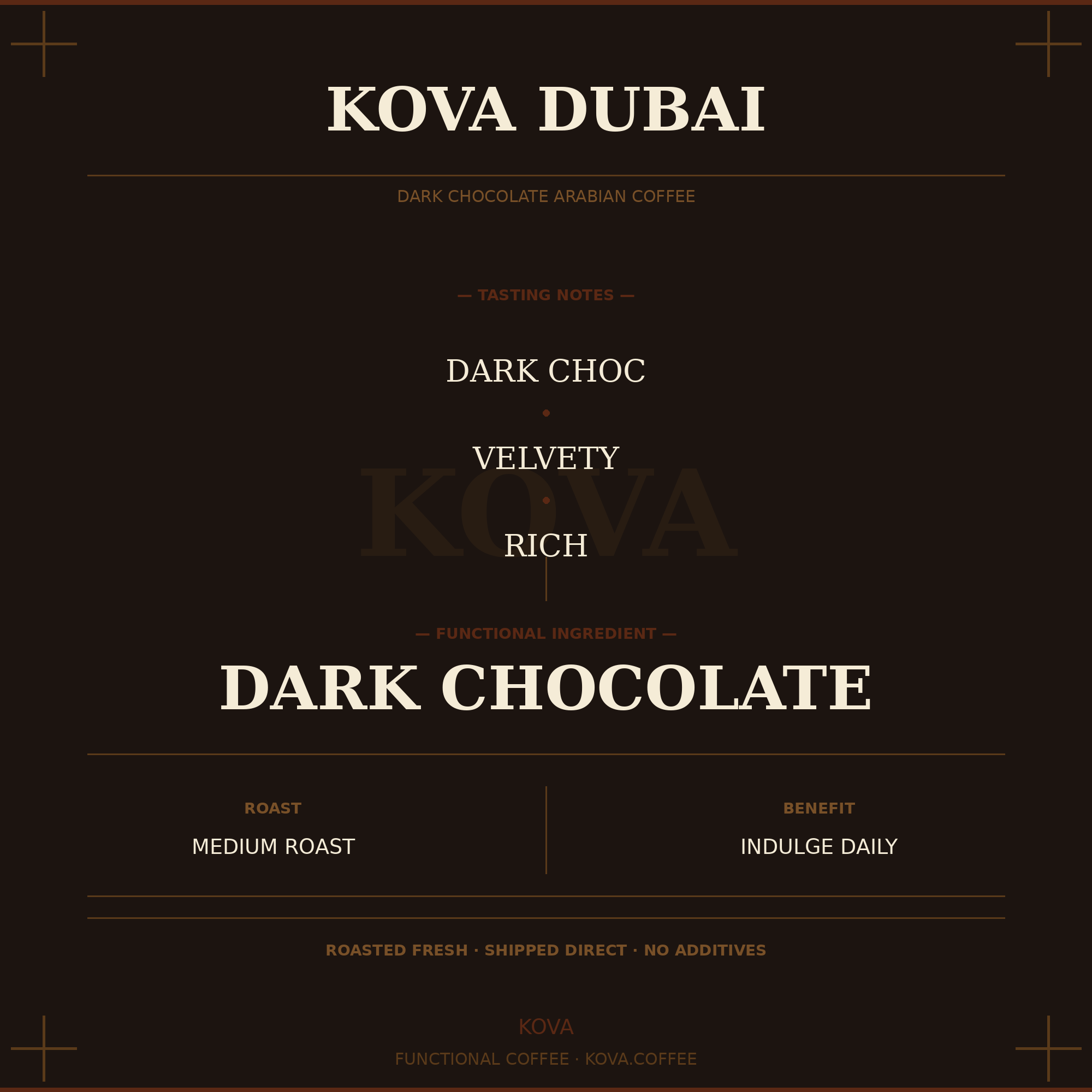 Kova Dubai — Dark Chocolate Arabian Coffee