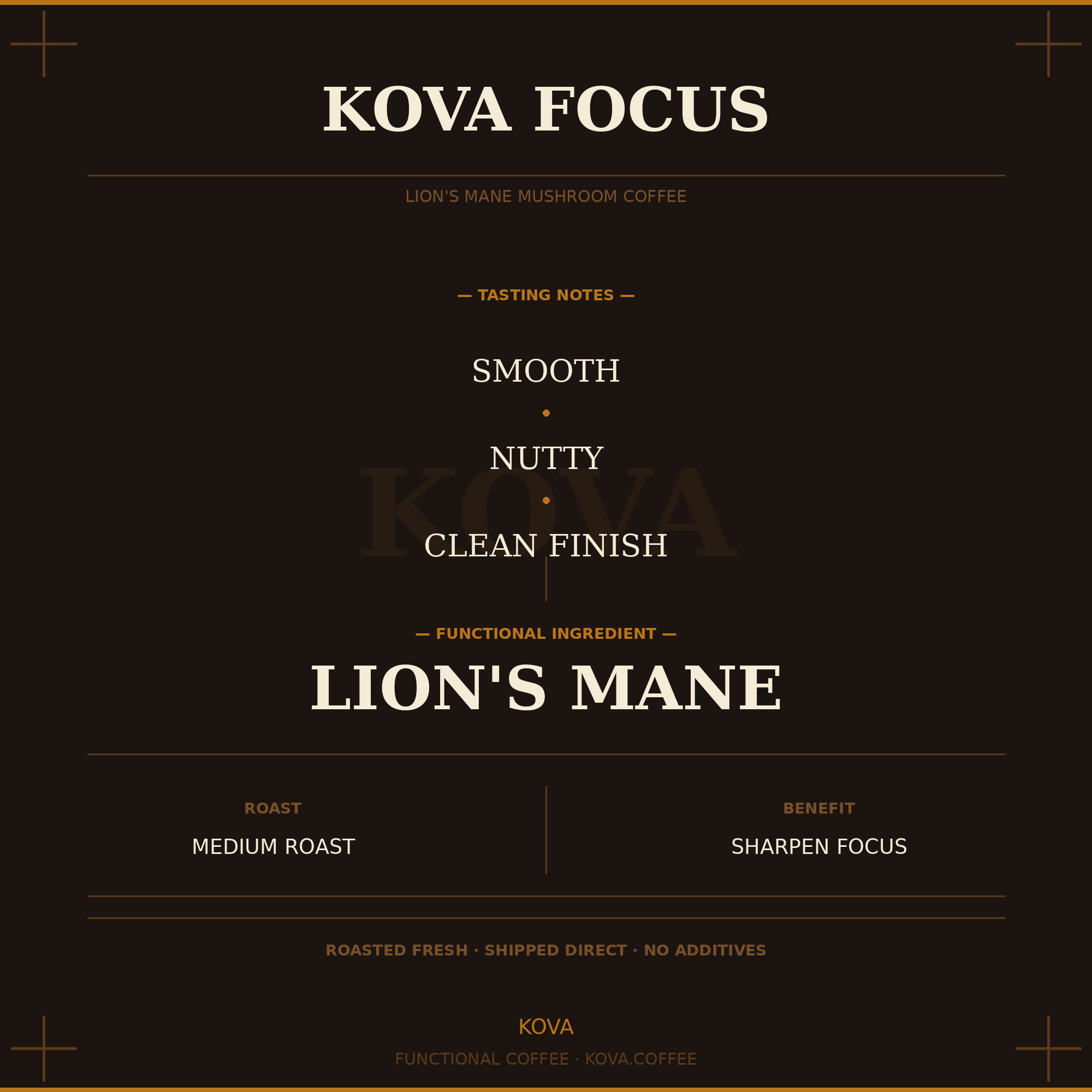 Kova Focus — Lion's Mane Mushroom Coffee