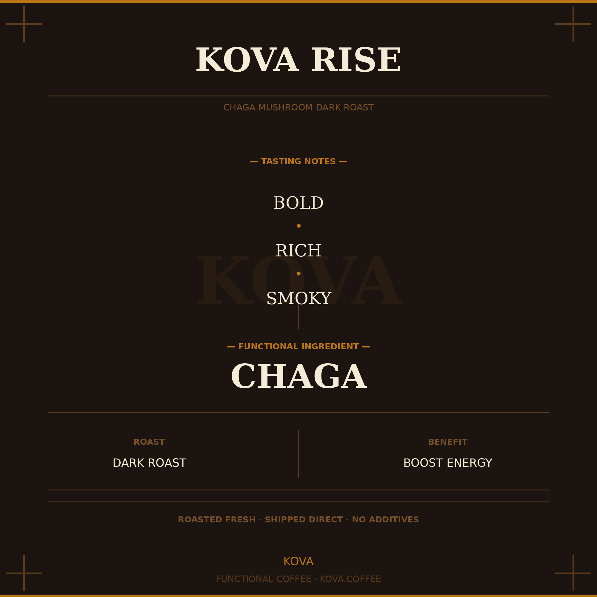 Kova Rise — Chaga Mushroom Dark Roast